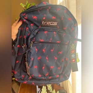 Nwt Jansport Blue/ Pink Flamingo Backpack trans